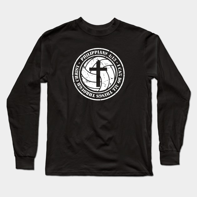 Volleyball Philippians 4:13 Jesus I can do all Things Christian Long Sleeve T-Shirt by TeeCreations